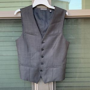 Express men waistcoat vest wool small Grey